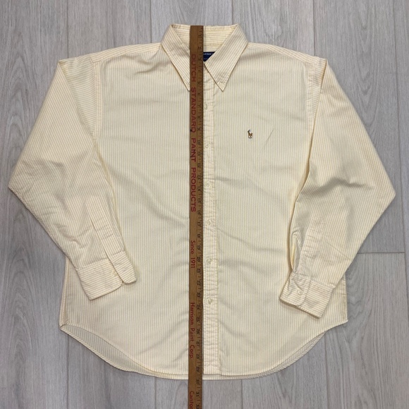 Polo Ralph Lauren Yellow & White Striped Button Down Men's XL - Picture 4 of 10